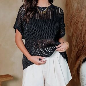 Crochet Top in Black